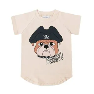 DEAR SOPHIE Βρεφικό T-shirt DOG THE PIRATE VANILLA
