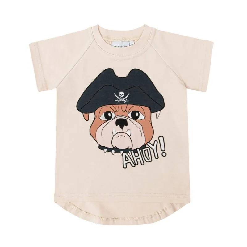 DEAR SOPHIE Βρεφικό T-shirt DOG THE PIRATE VANILLA