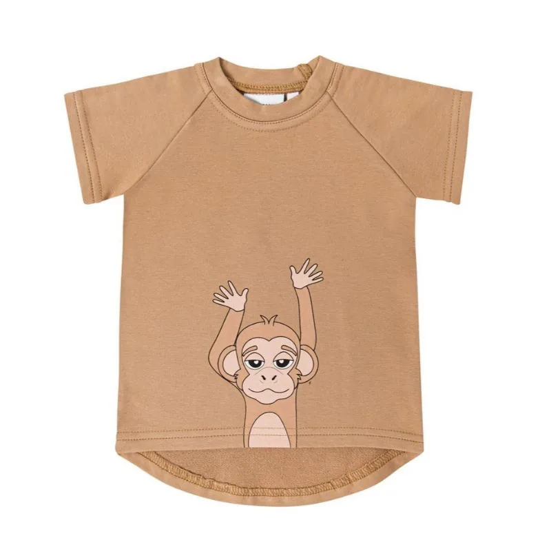 DEAR SOPHIE Βρεφικό T-shirt MONKEY CARAMEL