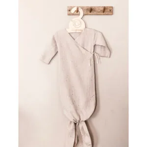 Lilymer Κιμονό Knotted gown μουσελίνας με χρυσό πουά ONE SIZE 55×70 Sand