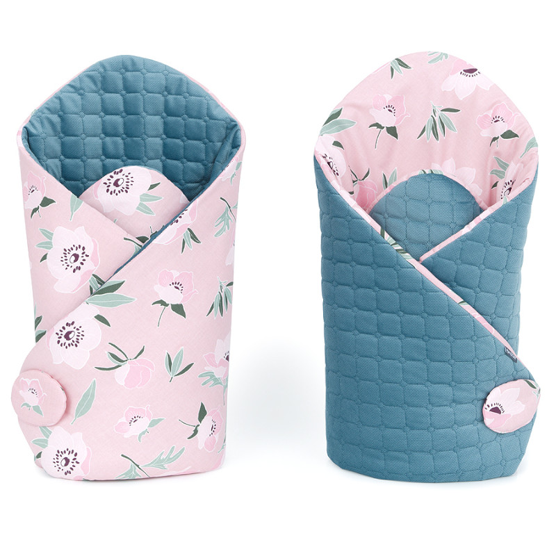 Mamo-Tato Υπνόσακος αγκαλιάς διπλής όψης PREMIUM Velvet Flowers on a Rose 78x78cm