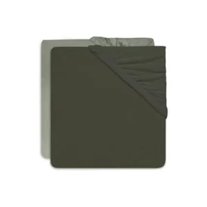 Jollein Σεντόνι με λάστιχο Jersey 60x120cm Ash Green/Leaf Green (2pack)