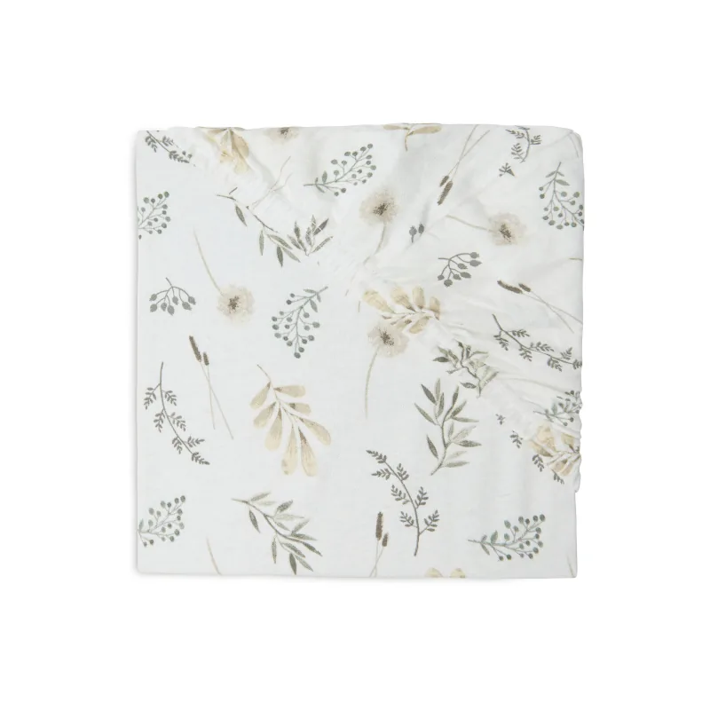 Jollein Σεντόνι με λάστιχο Jersey 60x120cm Wild Flowers