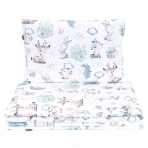 Mamo-Tato Σετ πάπλωμα με μαξιλάρι Hedgehog & Deer