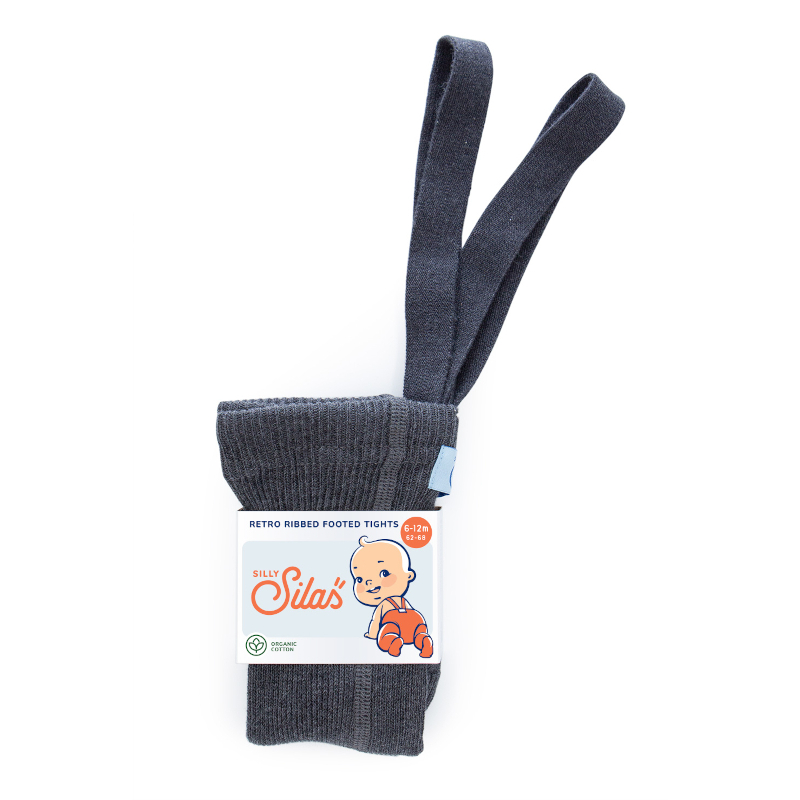 Silly Silas Κολάν Footed Cotton Καλσόν Dark Grey