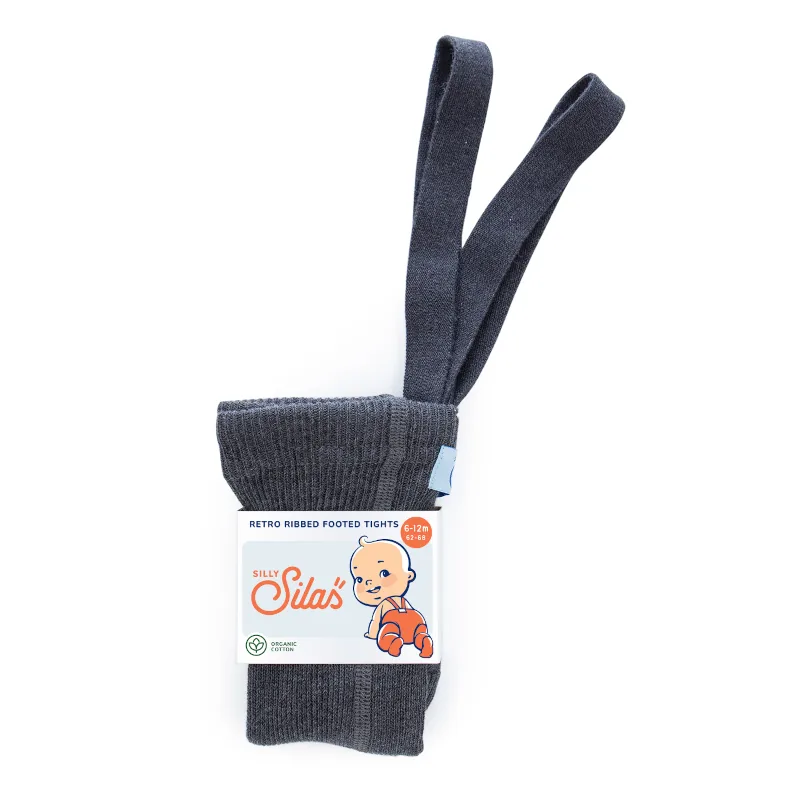 Silly Silas Κολάν Footed Cotton Καλσόν Dark Grey