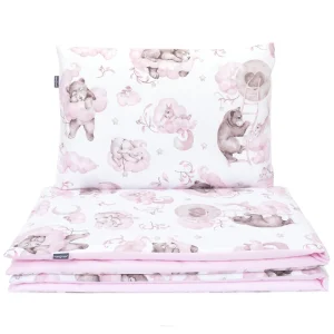 Mamo Tato Σετ πάπλωμα με μαξιλάρι Teddy Bear Pink 100x135cm