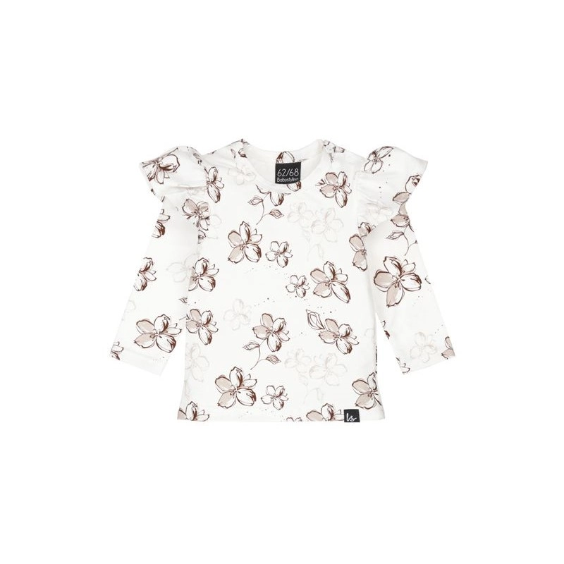 Babystyling Μακρυμάνικη μπλούζα με βολάν Flowers