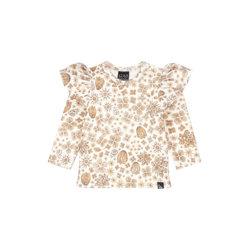 Babystyling Μακρυμάνικη μπλούζα με βολάν Ivy Flowers Rib