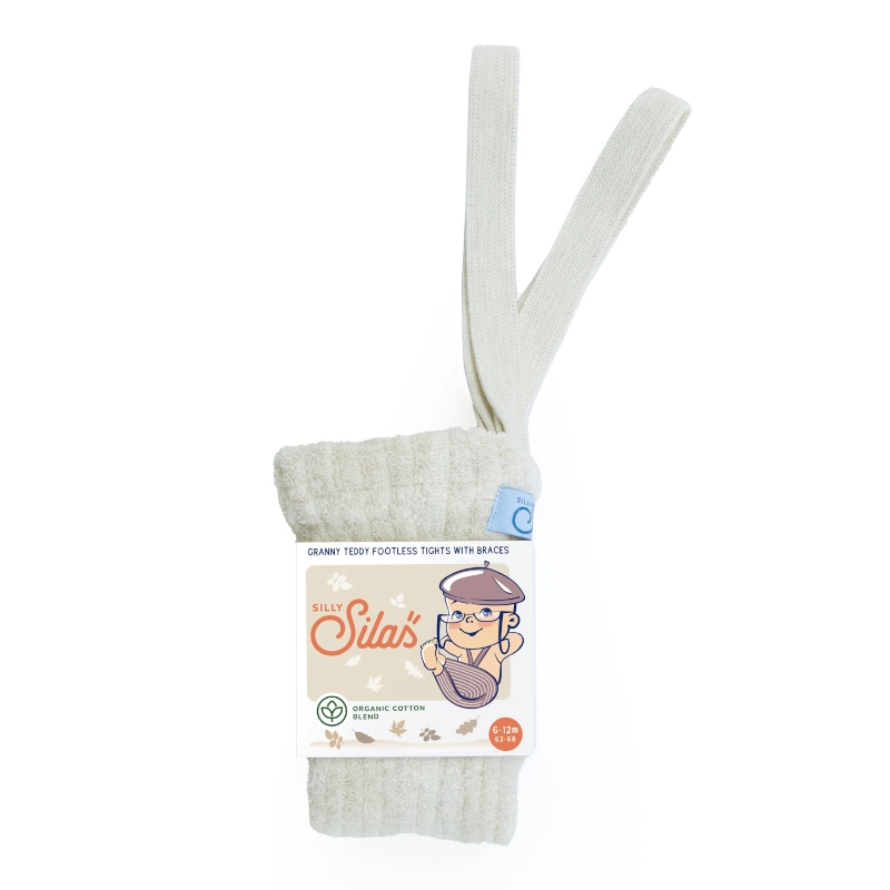 Silly Silas GOTS Κολάν Granny Teddy Footless Cream Blend 6-36m