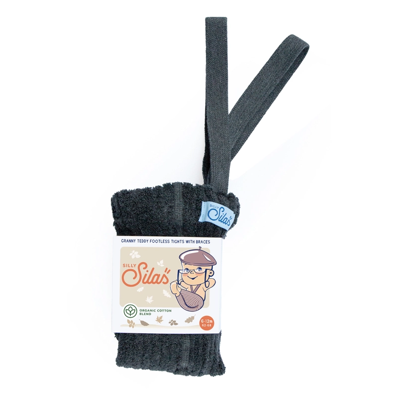 Silly Silas GOTS Κολάν Granny Teddy Footless Dark Grey Blend 6-36m