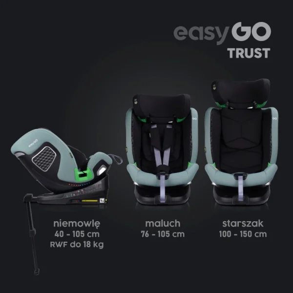 EasyGo Καθισματάκι αυτοκινήτου Trust i-Size 0-36 kg με Isofix Agava-3