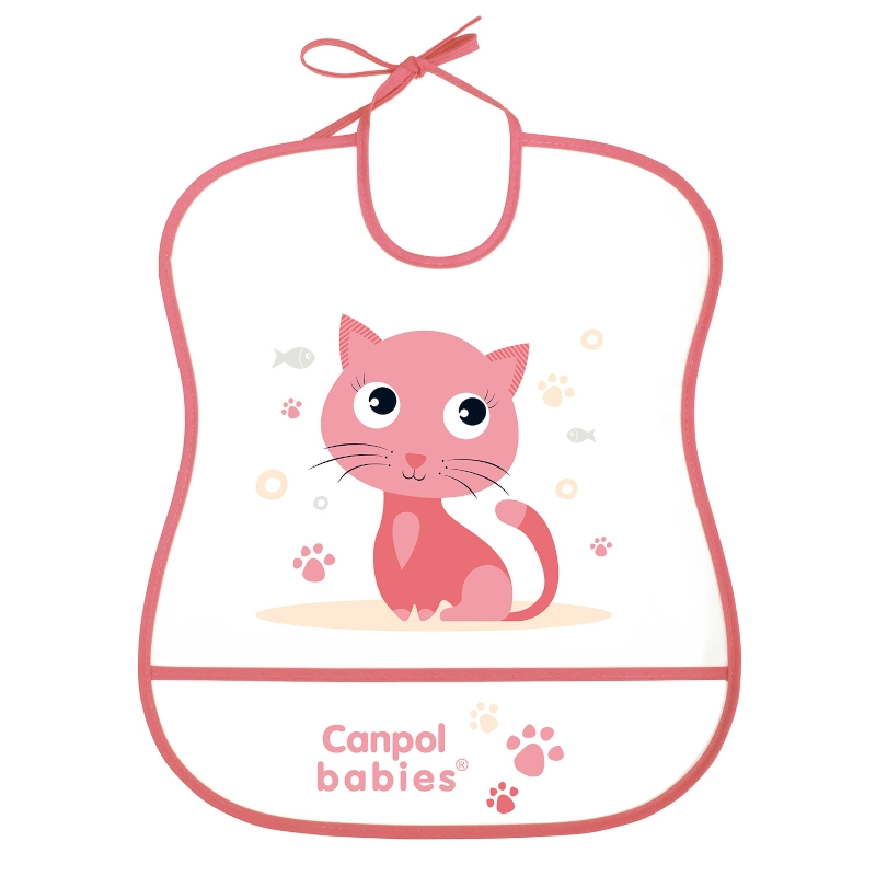 Canpol Babies Αδιάβροχη σαλιάρα 2/919 Pink Cat