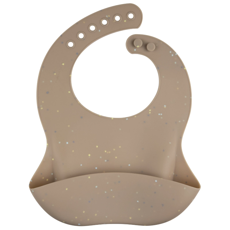 Canpol Babies Σαλιάρα σιλικόνης DOTS Beige 51/029