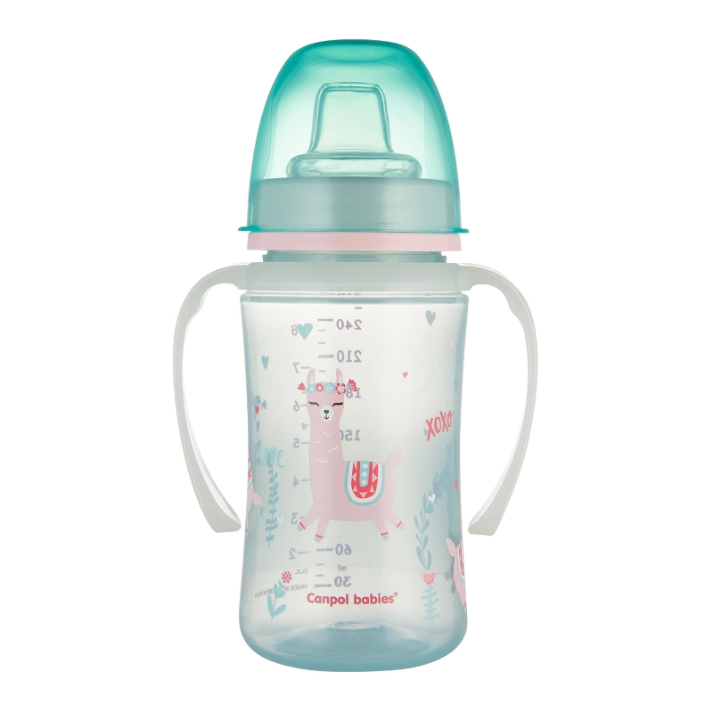Canpol Babies Εκπαιδευτικό Ποτηράκι με Στόμιο Σιλικόνης EasyStart Sweet fun Green 240ml