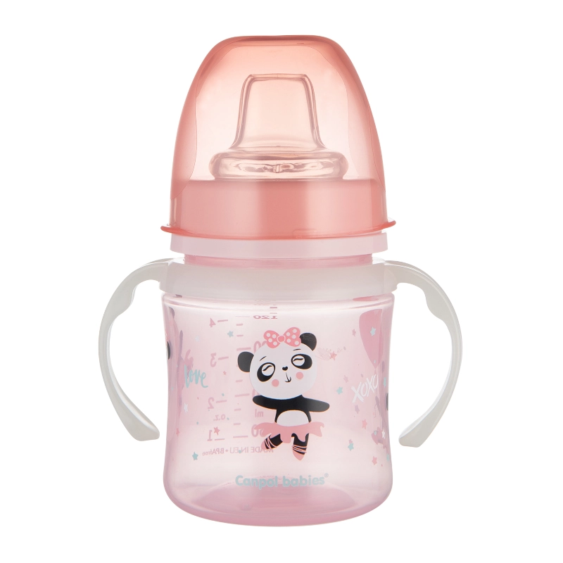 Canpol Babies Εκπαιδευτικό Ποτηράκι με Στόμιο Σιλικόνης EasyStart Sweet fun Pink 120ml