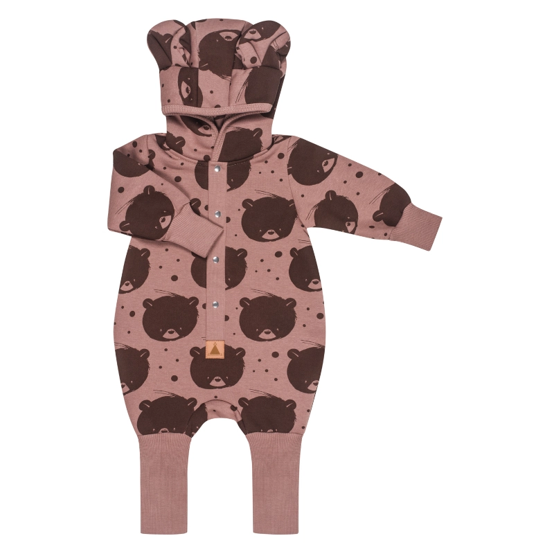 ZZZforKIDS Ολόσωμη φόρμα φούτερ Bear on Brown Eared Jumpsuit
