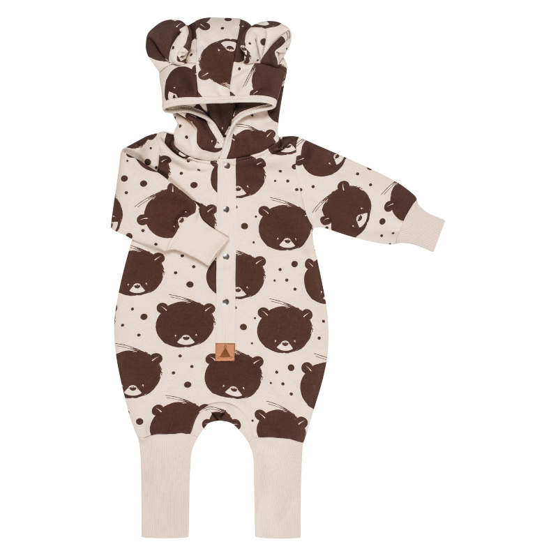 ZZZforKIDS Ολόσωμη φόρμα φούτερ Bear on Milk Eared Jumpsuit