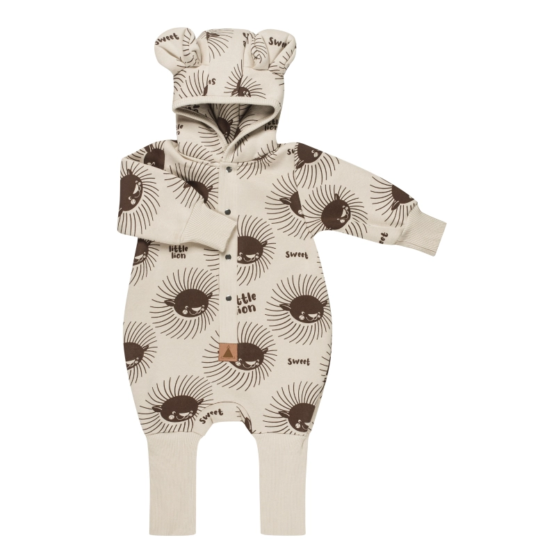 ZZZforKIDS Ολόσωμη φόρμα φούτερ Lion on Milk Eared Jumpsuit