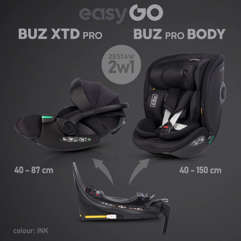 EasyGo Σετ Καθισμάτων Αυτοκινήτου EasyGo 2in1 Buz Xtd Pro & Buz Pro Body Ink